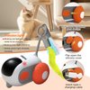 Milgeol Turbo Tail 3.0, Teazys Cat Toy Turbo Tail, Smart Remote Control Electric Interactive Cats Toy, Type-C Rechargeable Turbo Tail Mouse Cat Toy with Feathers (1pc Orange)