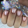 SILPECWEE 2 Boxes Aurora Nail Foil Clear Laser Glass Fragment Nail Transfer Foil for Long Acrylic Nails Starry Sky Holographic Nail Art Foil Stickers Manicure Design for DIY Nails Decoration