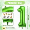 8pcs Jungle Animal Balloons, Safari Animal Balloon Safari Animal Monkey Elephant Zebra Leopard Crocodile Giraffe Lion Balloons Birthday Number Balloons Zoo Party Decoration Supplies (Number 1)