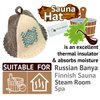 Ukrainian Wool Sauna Hat for Men and Women Ornament Blue Protect Hair - Sauna Cap for Men - Banya Hat for Men - Felt Sauna Hat Wool - Sauna Hair Protector