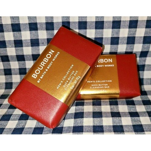Generic 2 pack bath body works For Men Shea Butter Cleansing Bar soap 5 oz each Men's Collection (2-Pack Men's Bourbon Cleansing Bar 5 oz)