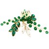 BETITETO Crystal Bridal Hair Comb Wedding Gold Vine Leaf Rhinestone Hair Piece Accessories for Women Girls (Green)