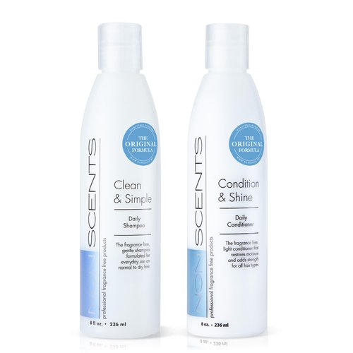 Nonscents Original Formula Fragrance Free Shampoo and Conditioner Set, Hydrating Shampoo for Dry Hair, Moisturizing and Unscented Shampoo and Conditioner for All Hair Types Made in USA