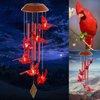 Cardinal Wind Chimes for Outside Mother Gift Red Cardinal Gifts for Women Cardinal Memorial Gifts for Mom Solar Cardinal Wind Chimes Lights Cardinal Gifts for Loss of Loved One Garden Cardinal Decor