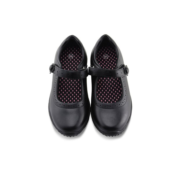 JABASIC Girl's Mary Jane School Uniform Shoes (2,Black)