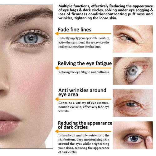 MIESCHER Eye Peptide Serum Eye Massage Roller Nourishing Relieve Loose Eye Bags Dark Circles Eye Skin Care Under Eye Cream for Fine Wrinkles and Puffiness Daily Skincare(Nourishing Grey)