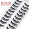 False Eyelashes Cat Eye Lashes Wispy 15mm Strip Eyelashes Thin Band Natural Lashes Fluffy Eyelashes Siligli Lashes Pack Fake Lashes 3D Volume Curly Eyelash 10 Pair