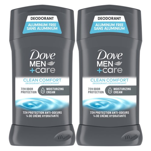 DOVE MEN + CARE Deodorant Stick Moisturizing Deodorant For 72-Hour Protection Clean Comfort Aluminum Free Deodorant For Men, 3 Ounce (Pack of 2)