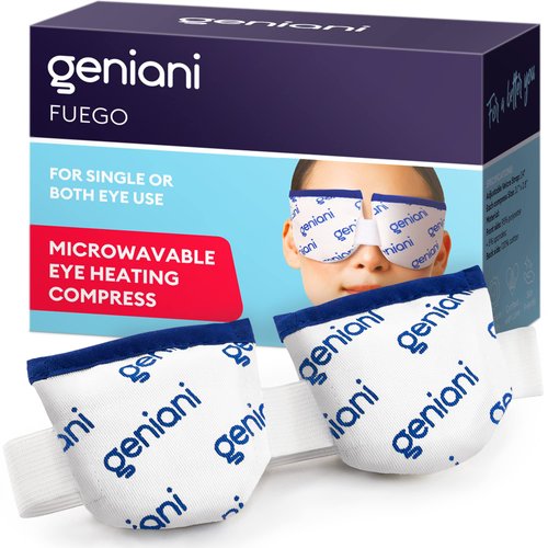 GENIANI Microwave Heated Warm Compress for Eyes, Fast Acting & Effective Moist Heat Eye Mask for Dry Eyes, Eye Care Mask for Tired Eyes, Dry Eye Therapy Mask, (Pack of 1, White)