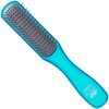 Kent AHGLO02 Airhedz Glo Blue Half Round Narrow Detangling Hair Brush - 9 Row Ionic Anti Static Non Scratch Long Nylon Bristle Great for Detangling and Smoothing Medium to Long Length Hair