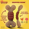 Hartz New Chompathon Gripper Bone Dog Chew Toy for Aggressive Chewers, Double Layered Flavored with Chicken & Bacon