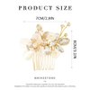 Catery Flower Bride Wedding Hair Comb Gold Hair Piece Crystal Bridal Side Comb Champagne Rhinestone Headpiece Floral Bridesmaid Hair Clips Hair Accessories for Women and Girls