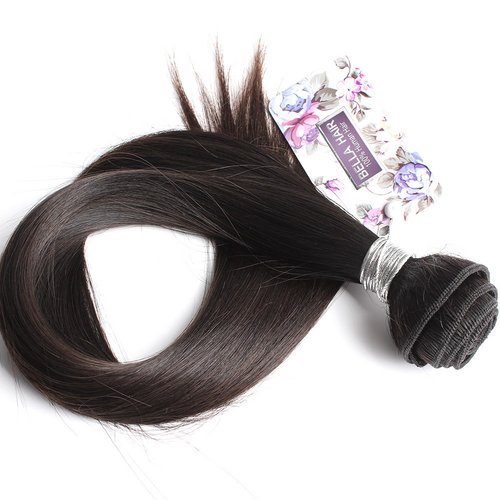 Bella Hair Peruvian Remy Virgin Human Hair Weave Silky Straight 1 Bundle 8-34inch Natural Black Color (34")