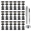 72 Pieces (18Sets) Snap Fastener Kit Tool 15MM Snap Button kit Snaps for Leather Leather Snaps and Fasteners Kit for High-Grade Metal Material Snaps for Bag, Jeans, Clothes, Fabric (Black)