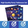 24 Guests Space Theme Party Supplies Outer Space Birthday Party Decorations Galaxy Party Tableware Set Planet Solar System Dessert Plates Napkins Forks for Kids Boys Party Favors 96 Pcs