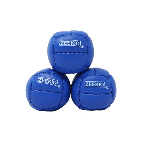 Zeekio Galaxy Juggling Balls - Premium 12 Panel Genuine Leather Balls - 130g - 67mm - Pack of 3 (Blue)