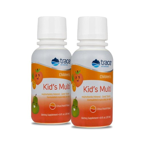 Trace Minerals | Kid's Multi | Liquid Multivitamin Supplement with Vitamin C, Zinc, & Minerals | Supports Healthy Bones and Immunity in Children | Natural Citrus Punch Flavor | 96 Servings, 8 fl oz (2 Pack)