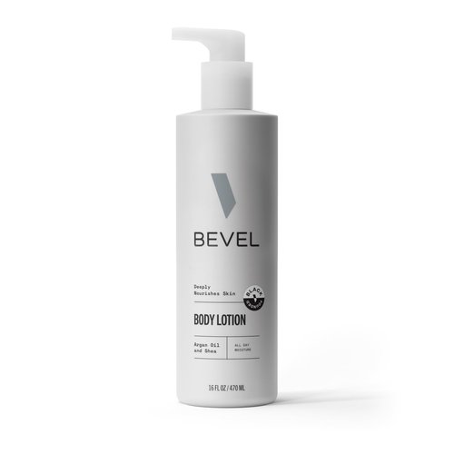 Bevel All Day Body Lotion for Men with Shea Butter and Argan Oil, Lightweight Formula Softens and...