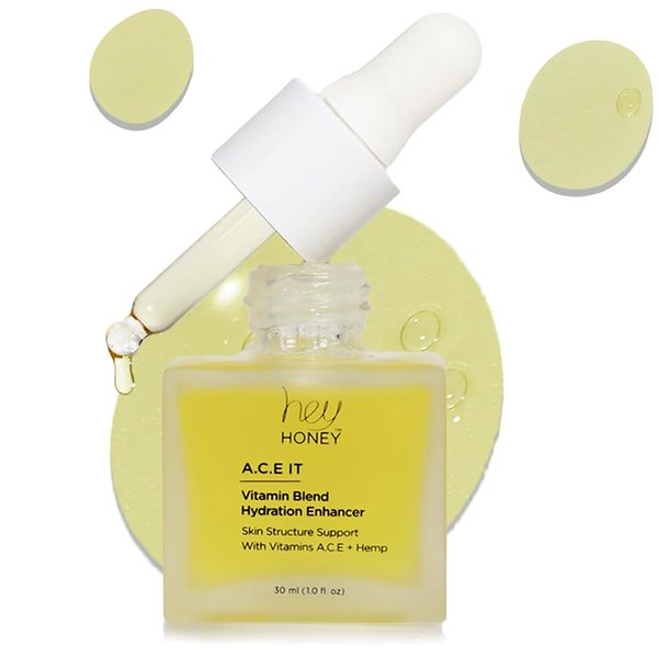 Hey Honey Skincare A.C.E. IT Blend Drops Vitamin A Vitamin C Vitamin E | Skin Treatment Dew Drops | Anti Aging Face Oil targets Wrinkles & Uneven Skin Texture, Visibly Brighten & Smooth | 1 Oz
