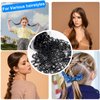 2500 PCS Hair Bands, Elastic Hair Band, Mini Hair Rubbers Ties with 2 PCS Topsy Tail Hair Tools for Girls Ponytail Hair Accessories, Soft Elastic Bands Non-Slip Small Hair Ties Black.