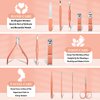 Manicure Set Nail Clipper Set Men Women 12 in 1 Nail Care Kit with Portable Case Travel Manicure Pedicure Tools Grooming Kit Beauty Salon(Rose Gold)