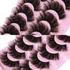 wiwoseo Eyelashes Natural Volumn Faux Mink Lashes Natural Wispy Fluffy Curly Lashes 17MM 3D Effect Fake Eyelashes Little Dramatic 10 Pairs Pack