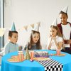 Oudain Cars Birthday Party Supplies Racing Party Decorations Round Racing Tablecloth Checkered Flag Table Covers Road Plastic Table Cloth, 1950s Disco Dancing Party Tablecloth (Light Blue,3 Pcs)