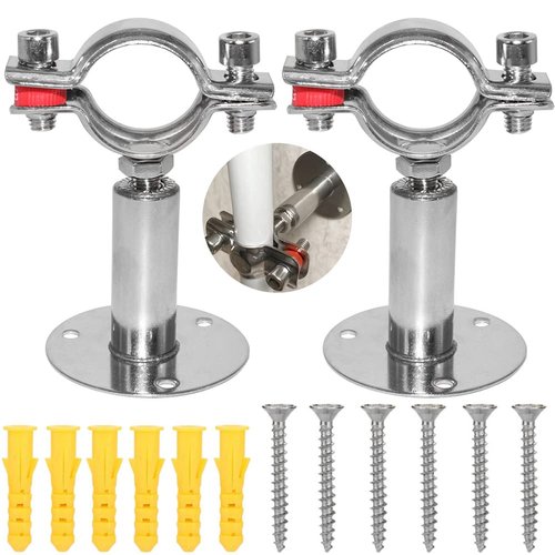 Beduan 2 Inch Stainless Steel Pipe Support Wall Ceiling Mount Pipe Strap Clamp Adjustable Pipe Bracket Holder for PVC Metal Water Pipe Tube Fitting (Range 51-53mm)