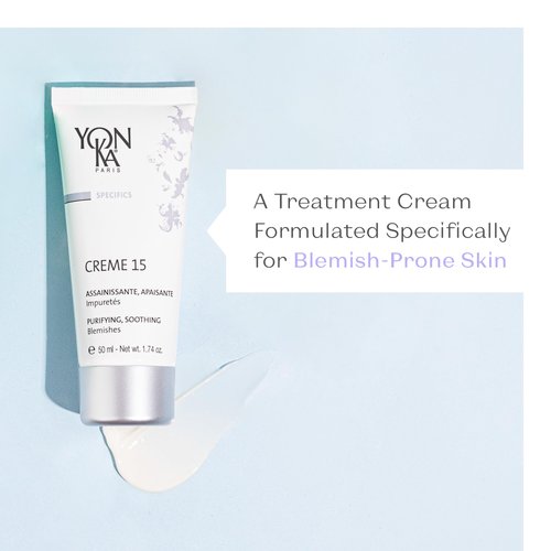 Yon-Ka Specifics Creme 15 (50ml) Acne Treatment Cream to Purify and Balance Blemish Prone Skin, Soothe Irritation with Chamomile, Paraben-Free