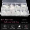 500PCS Stiletto Nail Tips SWETIDY Extra Long Nails Clear Nail Tips Half Cover Nail Tips XL Stiletto Shape Nail Tips Artificial Acrylic Nails Pointed Press On Nails for Halloween Nail Salon and Home DIY 10 Sizes with Box
