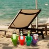 Home Queen Beach Cup Holder with Pocket, Multi-Functional Sand Cup Holder for Beverage Phone Sunglasses Key, Beach Accessory Drink Sand Coaster, Set of 4 (Blue, Teal, Orange and Green)