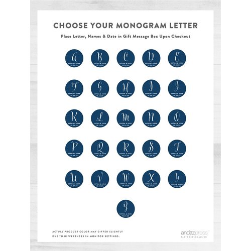 Andaz Press Personalized Chocolate Drop Label Stickers, Fits Kisses Party Favors, Wedding Monogram with Bride and Groom Names and Date, Navy Blue, 216-Pack, Custom Made