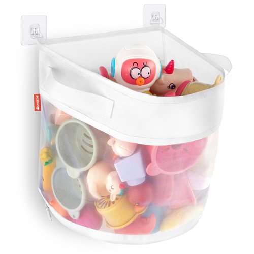 UNEEDE Bath Toy Organizer,4 Gallons Bathtub Toy Storage Organizer,Quick Access Bath Toy Holder for Bathtub,Baby Organizer and Storage,Quick Dry Baby Bath Toy Storage for Tub,Mesh Shower Caddy