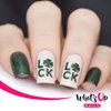 Whats Up Nails - Saint Patrick's Day Nail Vinyl Stencils 4pcs (Clover Field, Shamrock, Saint Patrick's, Luck Nail Stencils) for Saint Patrick's Day Nail Art Design