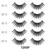 Laflare Premium Silk Lashes 3D Faux Mink Eyelashes Multipack, Light, Natural Looking, Professional Easy to Apply Eyelashes in a Knitted Style 5 Pairs Value Pack (12X5P)