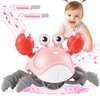 Crawling Crab Baby Girl Toys 3.0, Upgraded Tummy Time Baby Toys 6-12 12-18 Month, Walking Dancing Crab with Music&Speed Control for 2 3 4 5 6 7 8 9 10+ Girls Birthday Gifts Christmas Stocking Stuffers