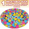 Gamie Duck Pond Matching Game for Kids includes 20 Plastic Ducks with Numbers and 3’ x 6” Inflatable Pool - Fun Memory Game - Water Outdoor Game for Children, Preschoolers, Birthday Party