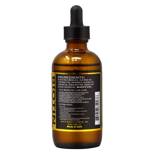 Jamaican Wild Black Rice Bran Oil Biotin Super Power Hair Growth Oil 4oz (Pack of 2)