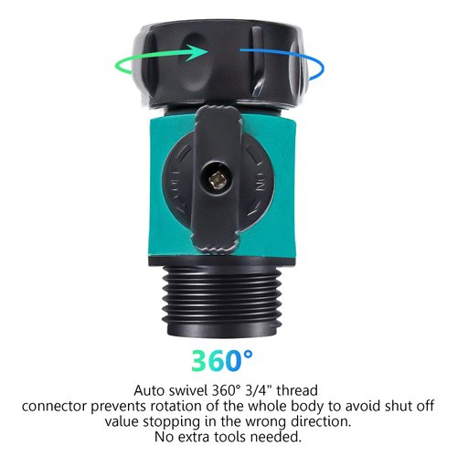 ECOESPTI Garden Hose Shut Off Valve, 4pcs Hose Valve Shut Off with 4 Extra Washers, Garden Hose Connector with Faucet Watering Shut Off for Landscaping, Gardening, Flower Planting, Irrigation