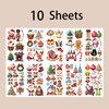 Y 10 Sheet Christmas Temporary Tattoo Stickers Men Women Children Makeup Festival Carnival Party Fake Body Tattoos for Astronaut Merry Christmas Theme Face Tattoos Body Tattoos
