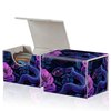 ACWDMKH for MTG Commander Deck Box,Card Deck Box for Trading Card Yugioh MTG Cards,Fits 100 Double Sleeved Cards,PU Leather Magnet TCG MTG Deck Case for Magic Commander Deck Box,Purple Snake Flower