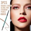 3Pcs Light Brown Waterproof Eyebrow Pencil,Ultra-Fine Mechanical Pencil with Spoolie Brush,Eyebrow Pencil Easy to Color,Draws Tiny Brow Hairs and Fills in Sparse Areas,Create Natural Eye Brow