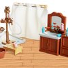 TOYANDONA 40pcs Miniature Dollhouse Flooring, Mini Dollhouse Floor Boards Self Adhesive Dollhouse Wood Flooring Peel and Stick for Dollhouse Accessories