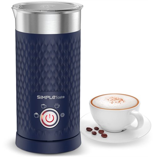 SIMPLETASTE Milk Frother, 4-in-1 Electric Milk Steamer, Automatic Warm and Cold Foam Maker and Milk Warmer for Latte, Cappuccinos, Macchiato