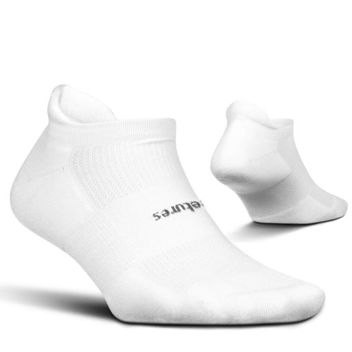 Feetures High Performance Max Cushion Ankle Sock - No Show Socks for Women & Men with Heel Tab - White, XL (1 Pair)