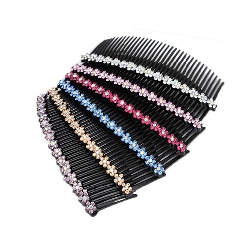 6 Pieces Bridal Plastic Plum blossom Hair Piece Hair Clips Combs