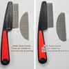 2 Pieces Stainless Steel Fine & Wide Tooth Comb, High Strength Teeth Hair Combs, Professional Dandruff Combs Grooming Tool