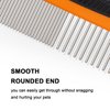 Cafhelp Metal Dog Comb, Cat Comb with Rounded and Smooth Ends Stainless Steel Teeth and NonSlip Grip Handle, Professional Dog Grooming Tools for Removes Tangles and Knots, Greyhound Comb, Pet Comb