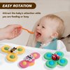 TGXLAK 3PCS Suction Cup Spinner Toys for Babies, Fidget Spinners Sensory Bath Toys 6 12 18 Months, Airplane Car Travel Essential 1-3 Year Old Boy Girl Birthday Gift for Baby