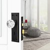 Newliplace Mortise Lock Set for Interior Door, Antique Door Knobs with Lock and Key, Crystal Glass Door Knobs, Oil Rubbed Bronze Finish